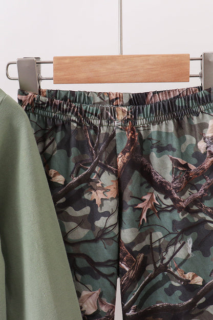 Camouflage dog hunting applique pants set